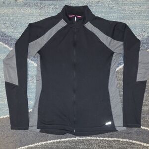 Avia Women's Black and Gray Zip-Up Hoodie Size Med